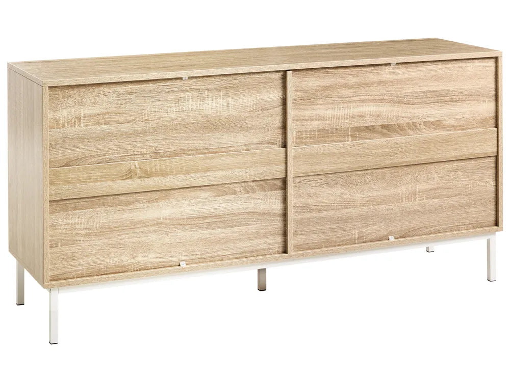 6 Drawer Chest Light Brown Modern Design Morado