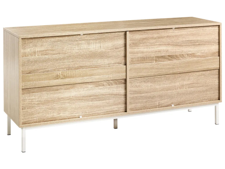 6 Drawer Chest Light Brown Modern Design Morado