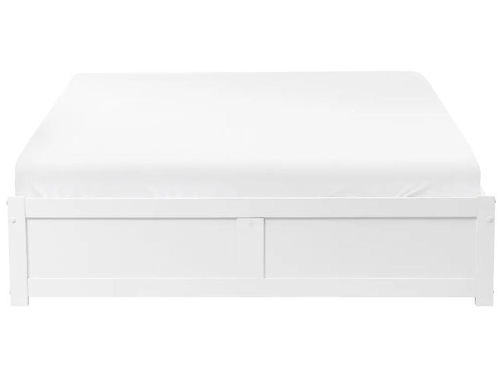 Bed with Storage Drawers without Headboard 160 x 200 cm (EU Double) White Zoro