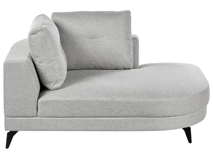 Chaise Longue Faux Linen Grey Yvera