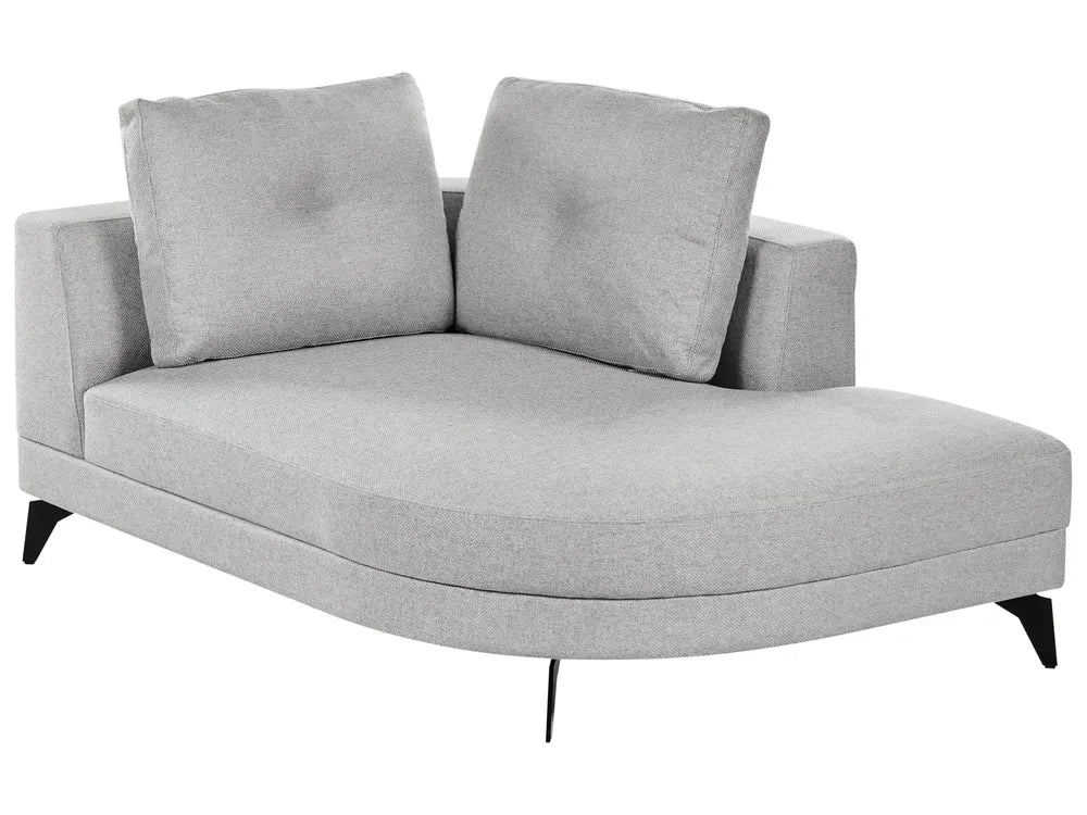 Chaise Longue Faux Linen Grey Yvera