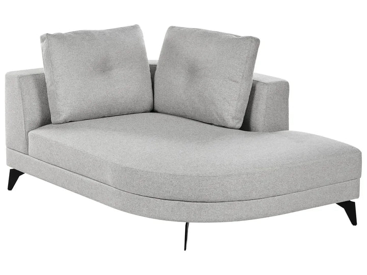 Chaise Longue Faux Linen Grey Yvera