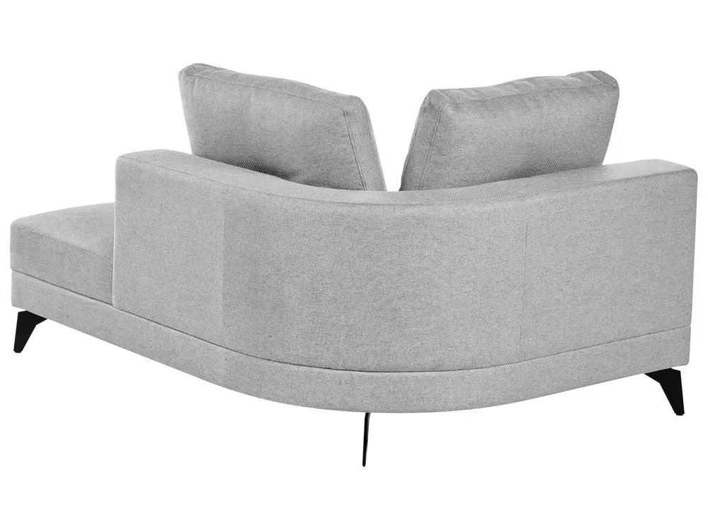 Chaise Longue Faux Linen Grey Yvera