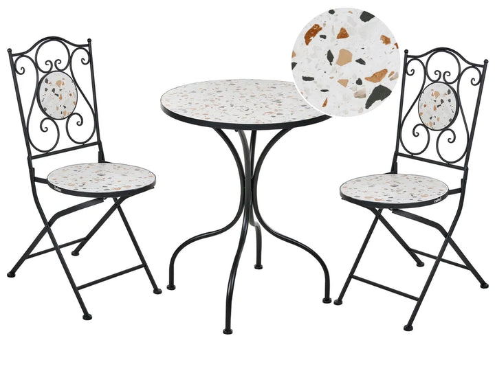 Bistro Set Folding Metal Black Bree