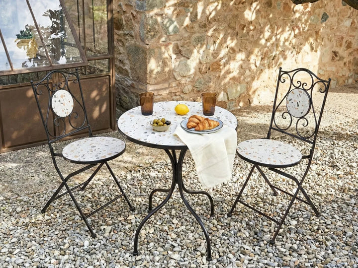 Bistro Set Folding Metal Black Bree