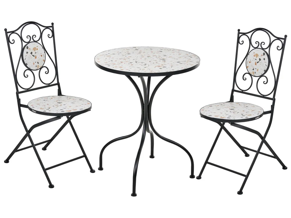Bistro Set Folding Metal Black Bree