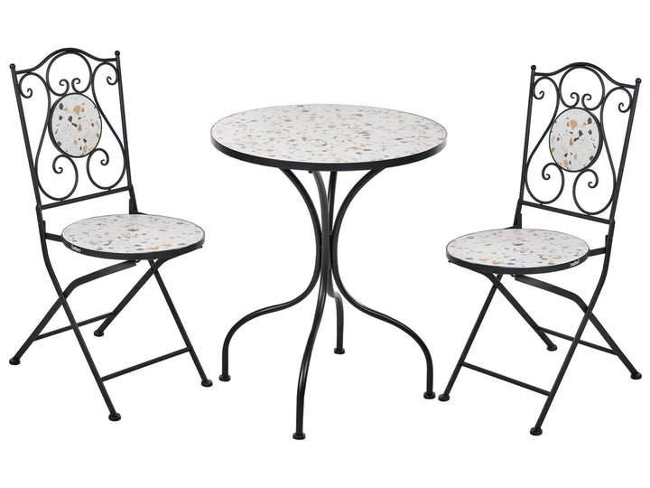 Bistro Set Folding Metal Black Bree