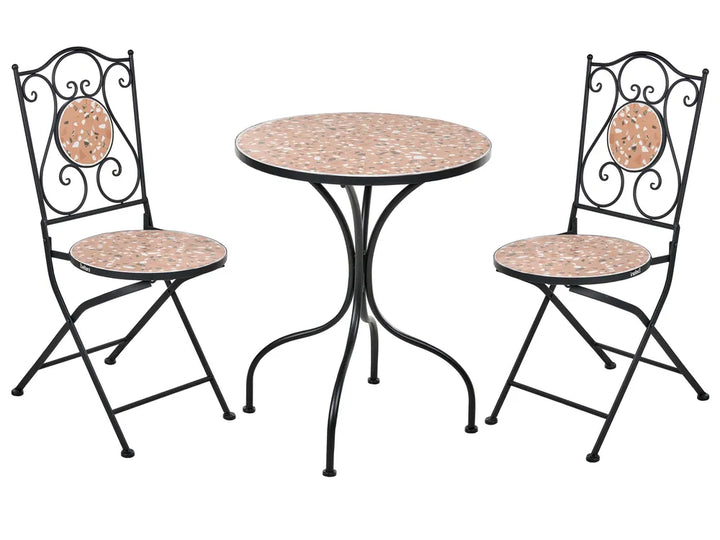 Bistro Set Folding Metal Black Celine