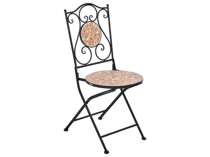 Bistro Set Folding Metal Black Celine