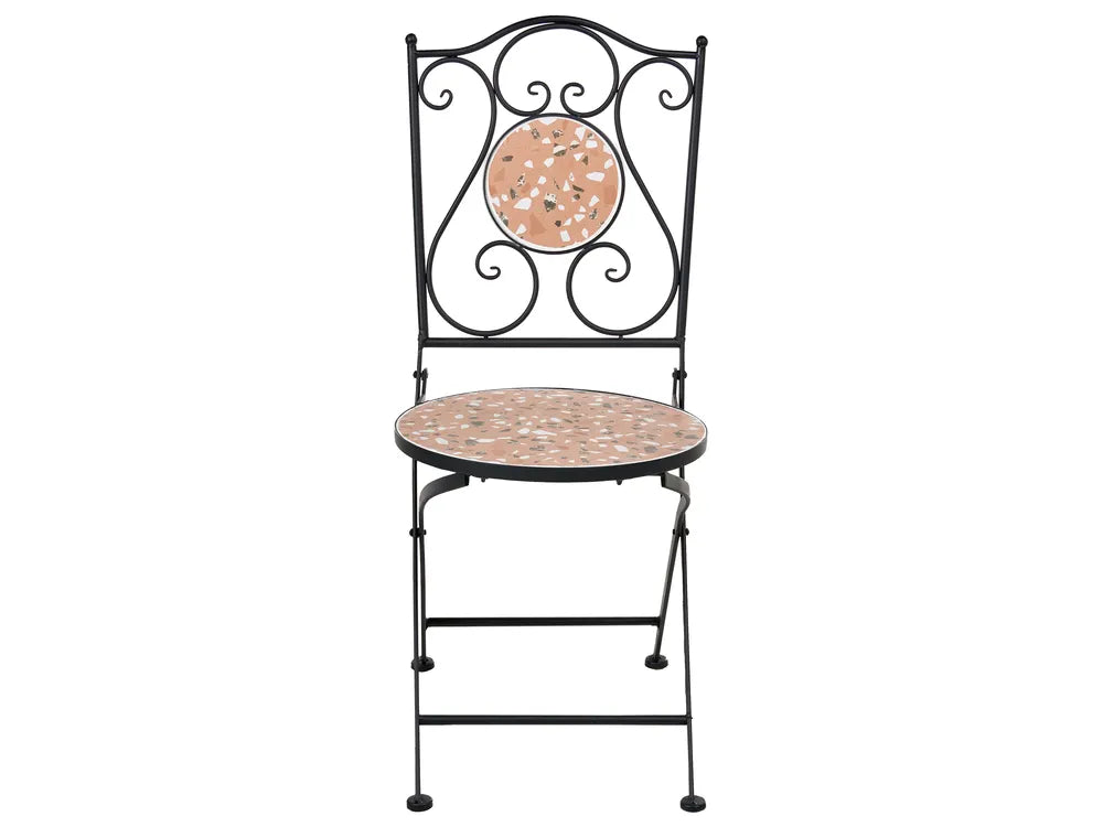 Bistro Set Folding Metal Black Celine