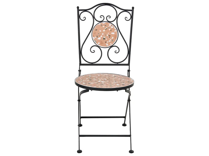 Bistro Set Folding Metal Black Celine