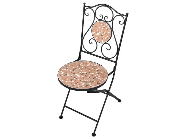 Bistro Set Folding Metal Black Celine