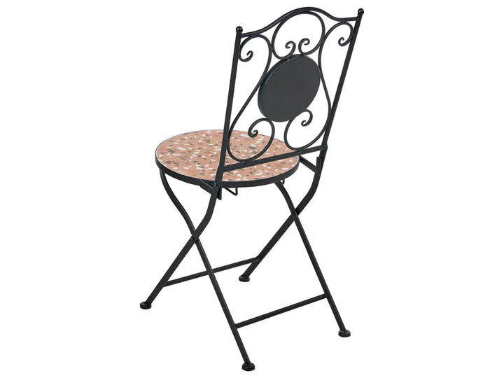 Bistro Set Folding Metal Black Celine