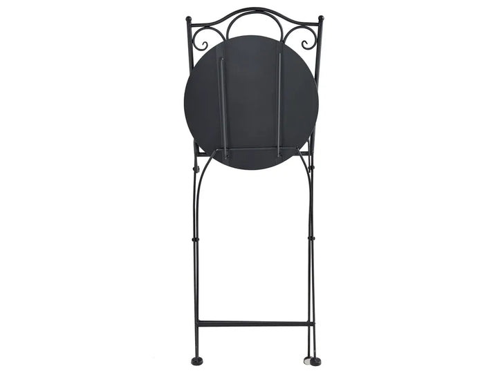 Bistro Set Folding Metal Black Celine
