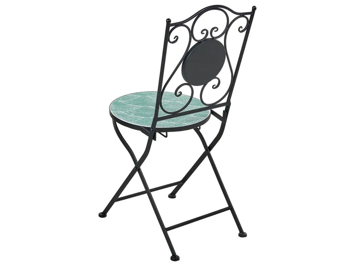 Bistro Set Folding Metal Black Cece