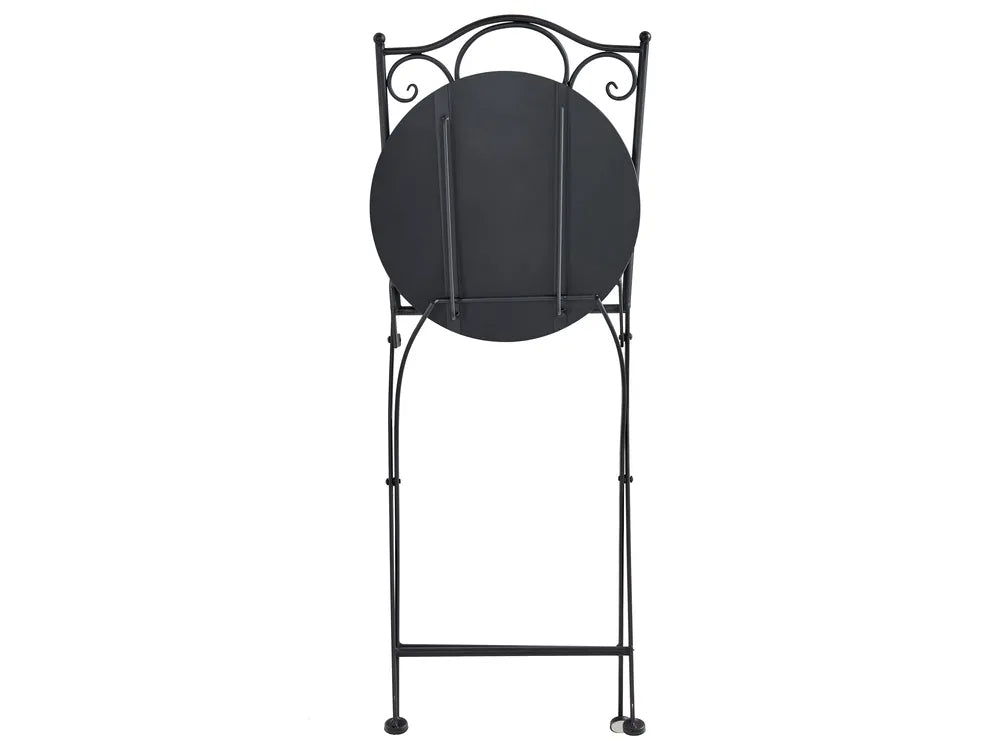 Bistro Set Folding Metal Black Cece