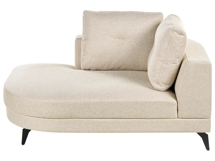 Chaise Longue Faux Linen Light Beige Yvera