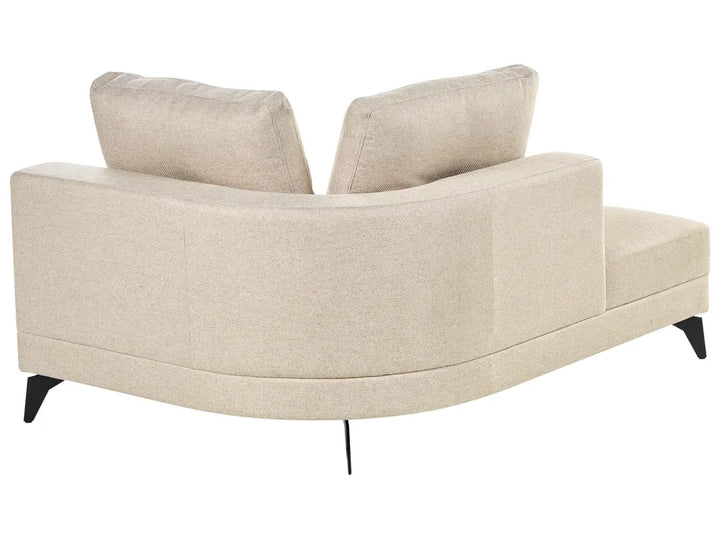 Chaise Longue Faux Linen Light Beige Yvera