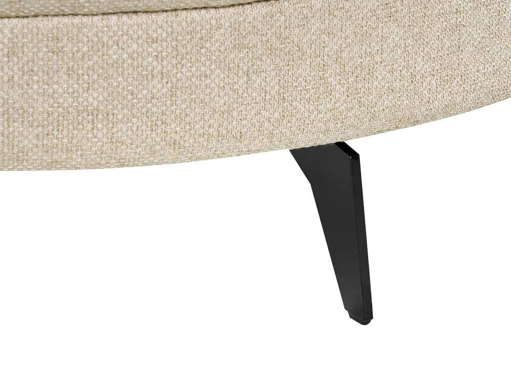 Chaise Longue Faux Linen Light Beige Yvera