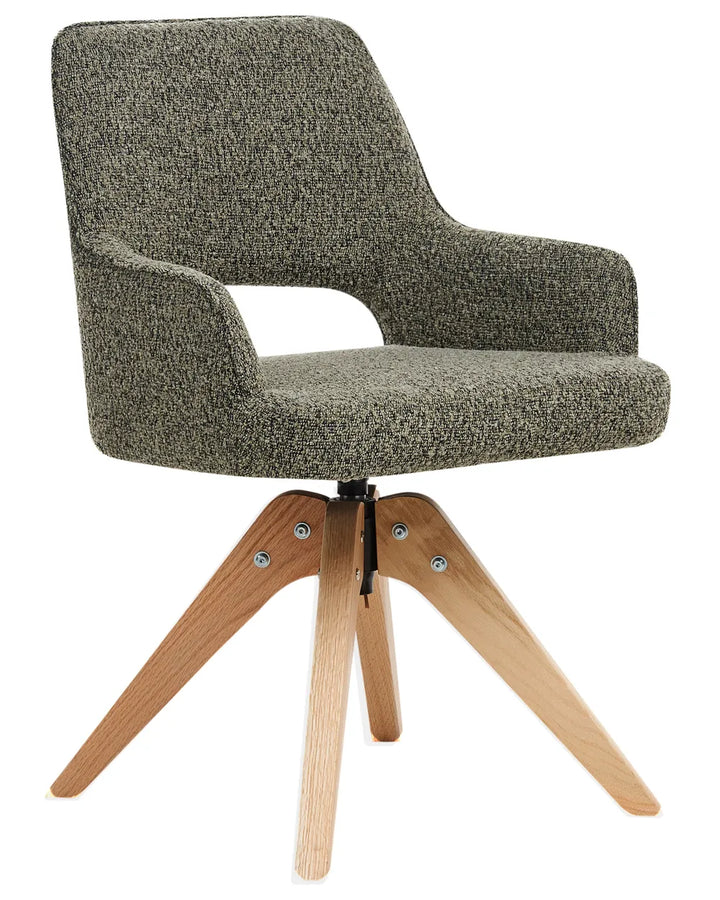 Dining Chair Swivel Boucle Green Ciara