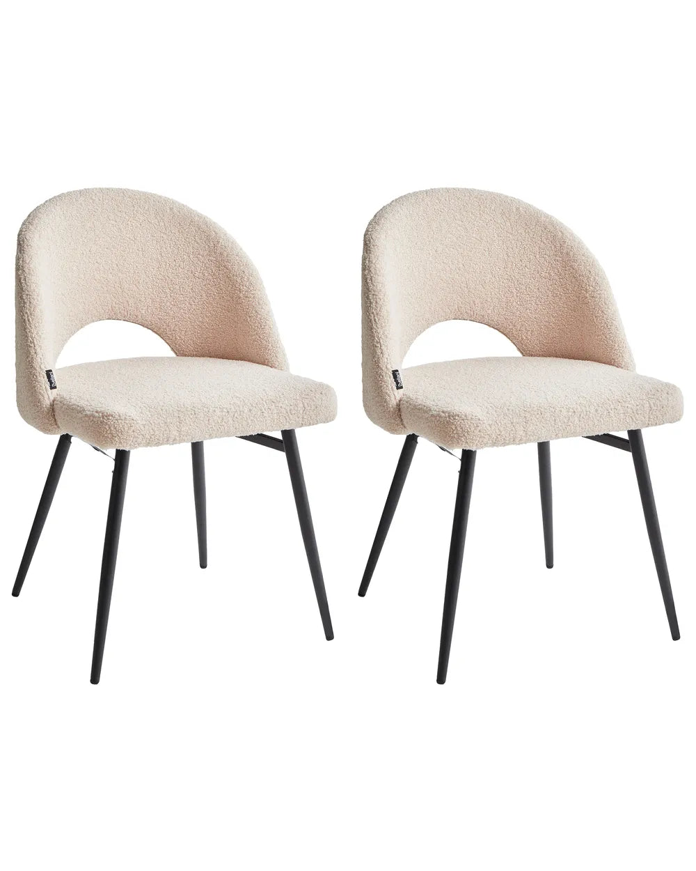 Set of 2 Dining Chairs Boucle Beige Trix