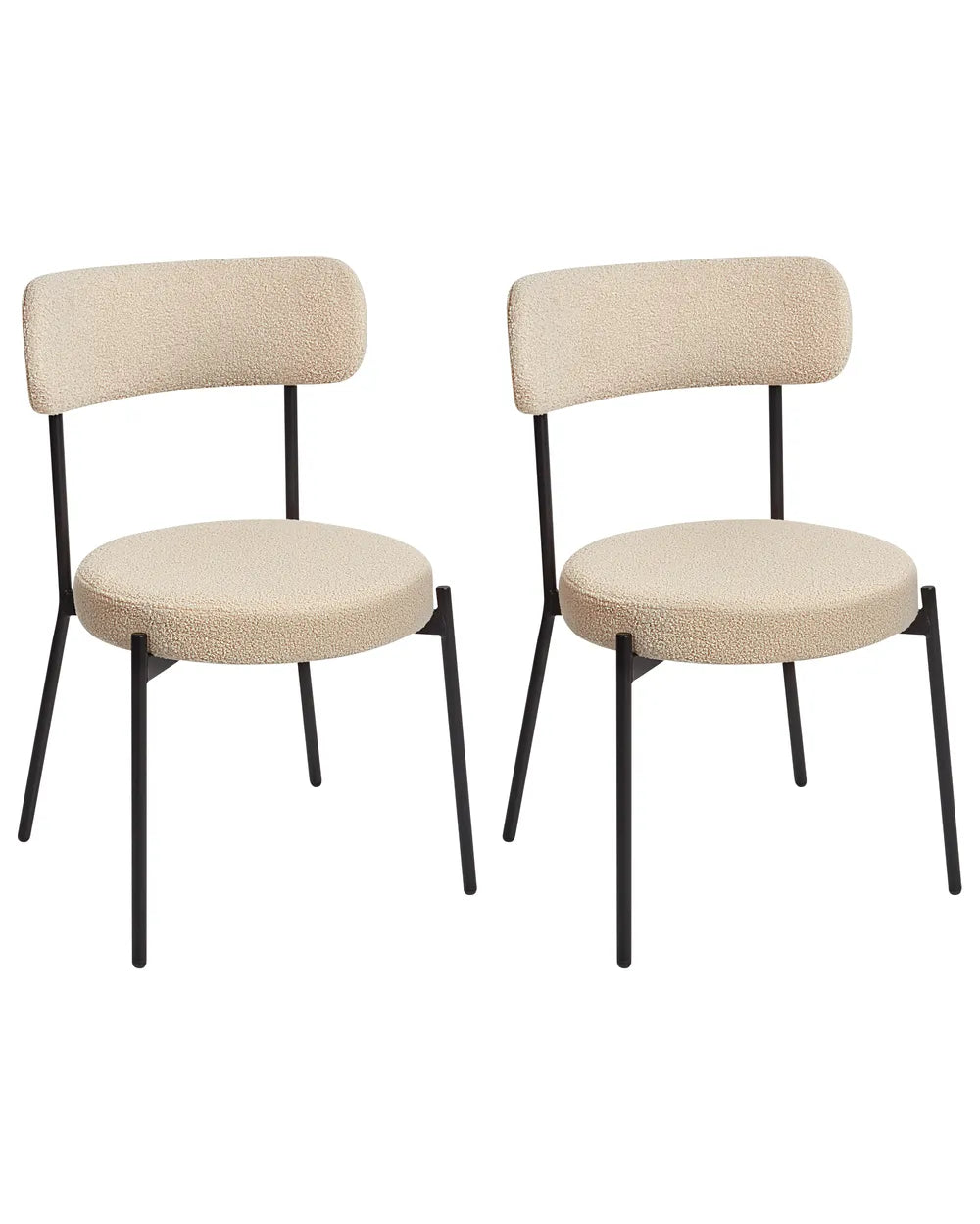 Set of 2 Dining Chairs Boucle Light Beige Rain