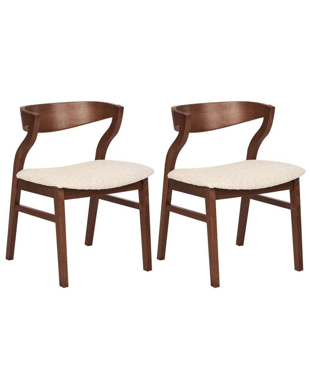 Set of 2 Dining Chairs Wood Light Beige Bea