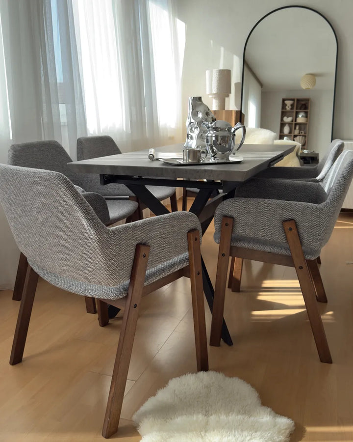 Set of 2 Dining Chairs Fabric Grey Missy