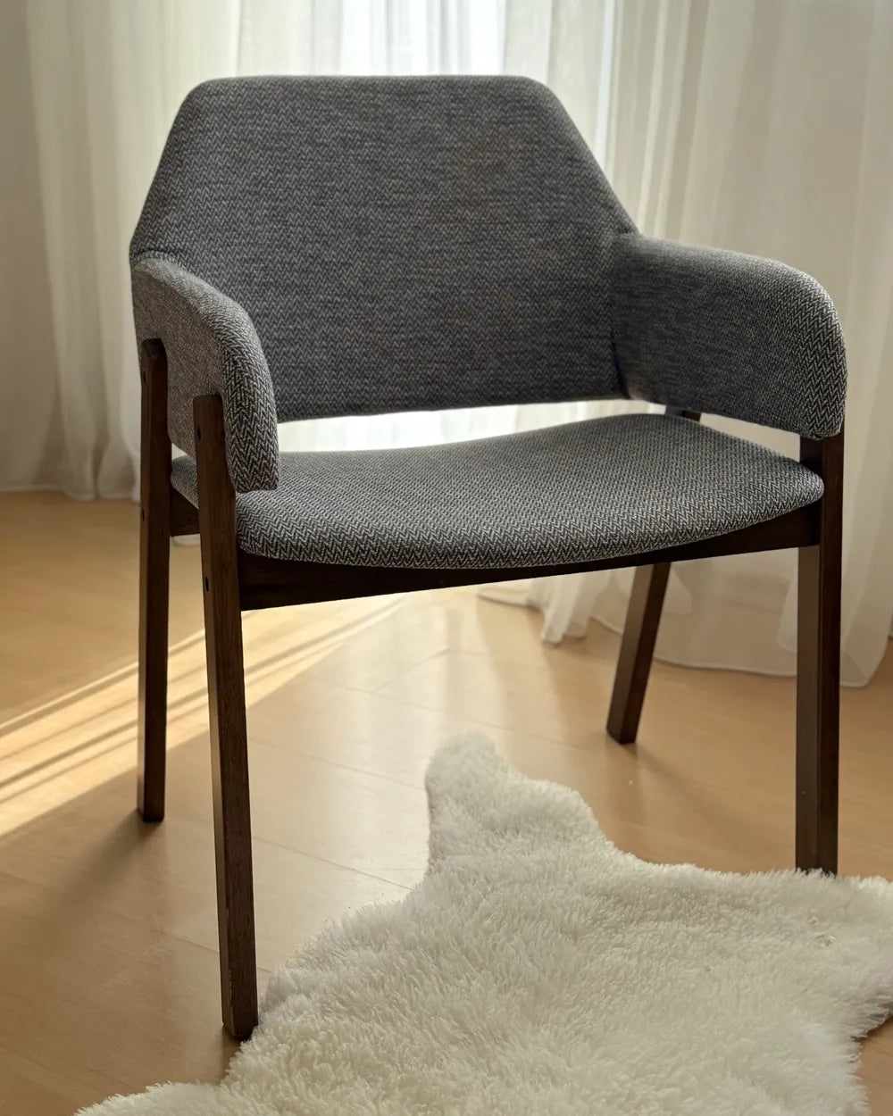 Set of 2 Dining Chairs Fabric Grey Missy