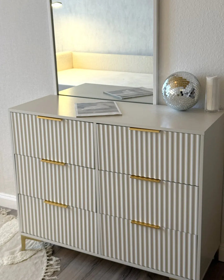 6 Drawer Chest White Brambly Conora | Modern Design