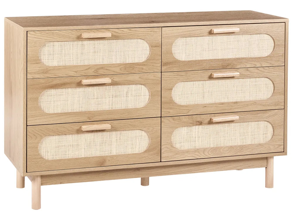 6 Drawer Chest Light Brown Alpen | Functional and Capacious