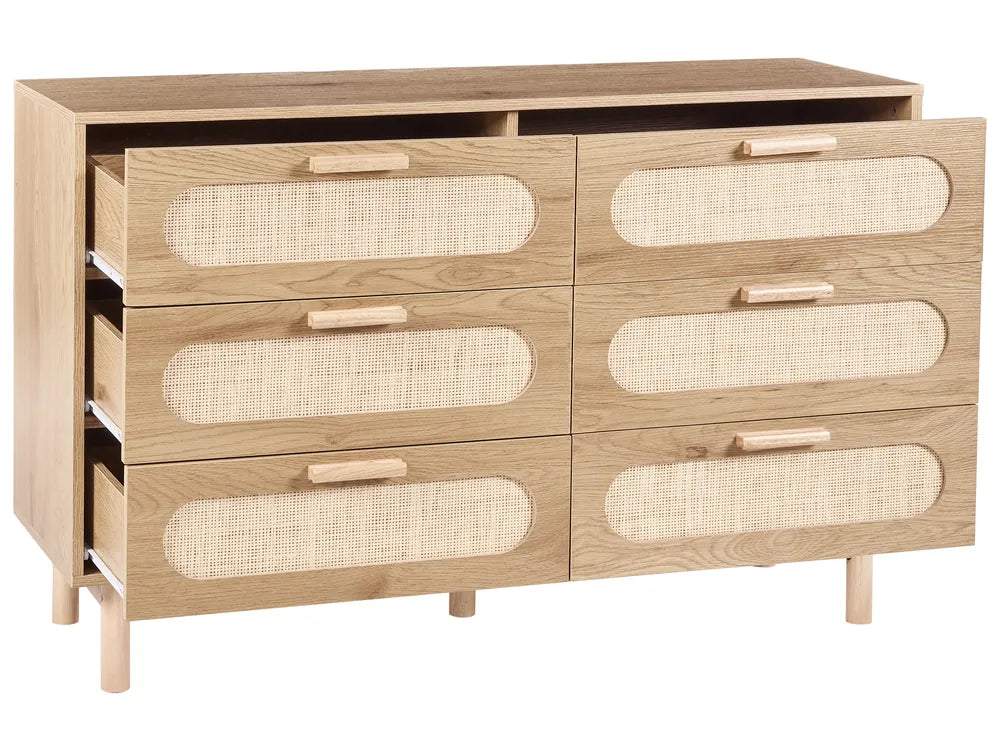 6 Drawer Chest Light Brown Alpen | Functional and Capacious