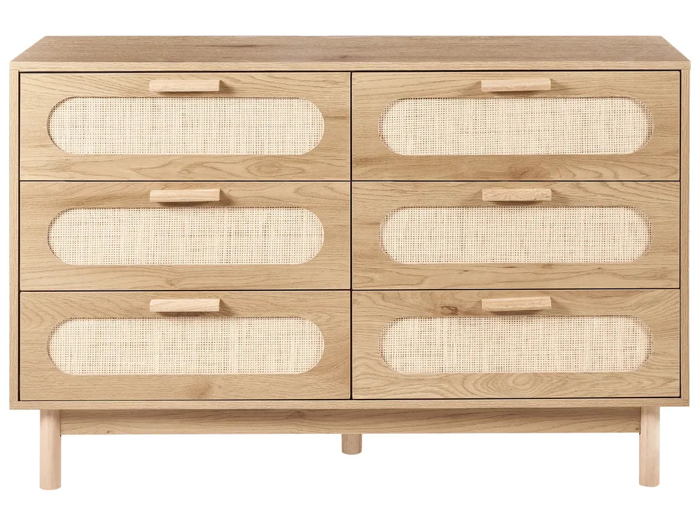 6 Drawer Chest Light Brown Alpen | Functional and Capacious