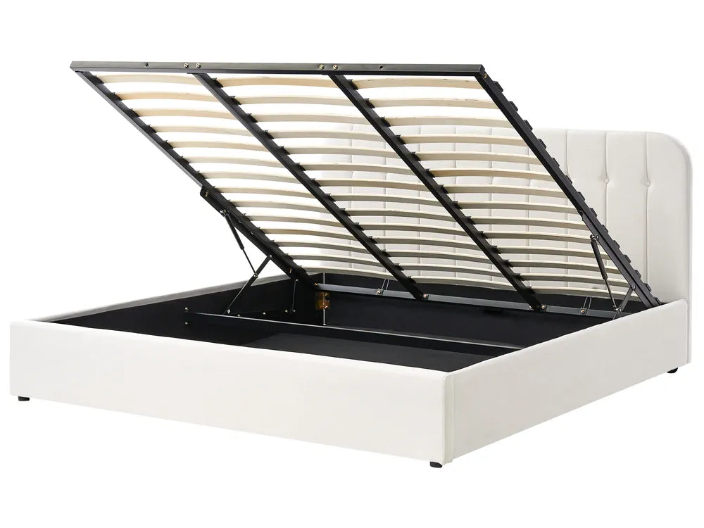 Ottoman Bed Fabric 180 x 200 cm (EU Super King) Off-White Fallon