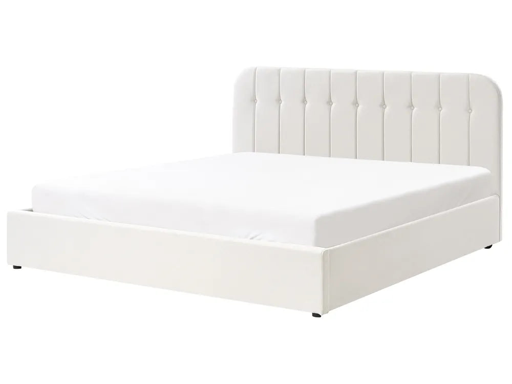 Ottoman Bed Fabric 180 x 200 cm (EU Super King) Off-White Fallon