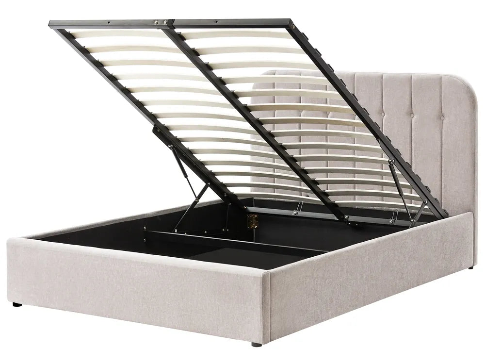 Ottoman Bed Chenille 140 x 200 cm (EU Double) Taupe Fallon