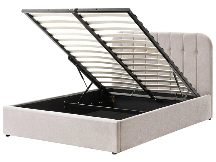 Ottoman Bed Chenille 140 x 200 cm (EU Double) Taupe Fallon