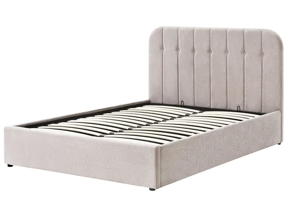Ottoman Bed Chenille 140 x 200 cm (EU Double) Taupe Fallon
