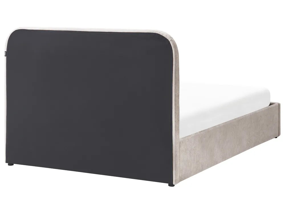 Ottoman Bed Chenille 140 x 200 cm (EU Double) Taupe Fallon
