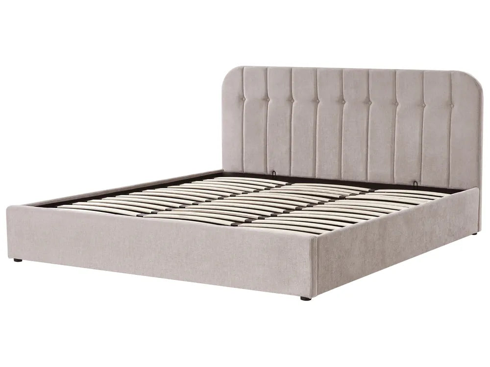Ottoman Bed Chenille 180 x 200 cm (EU Super King) Taupe Fallon