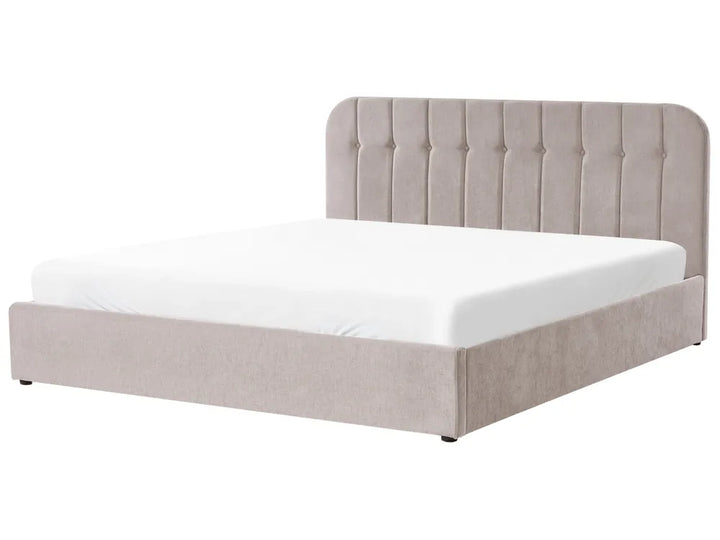 Ottoman Bed Chenille 180 x 200 cm (EU Super King) Taupe Fallon