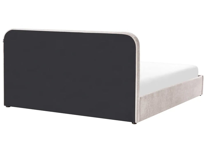 Ottoman Bed Chenille 180 x 200 cm (EU Super King) Taupe Fallon