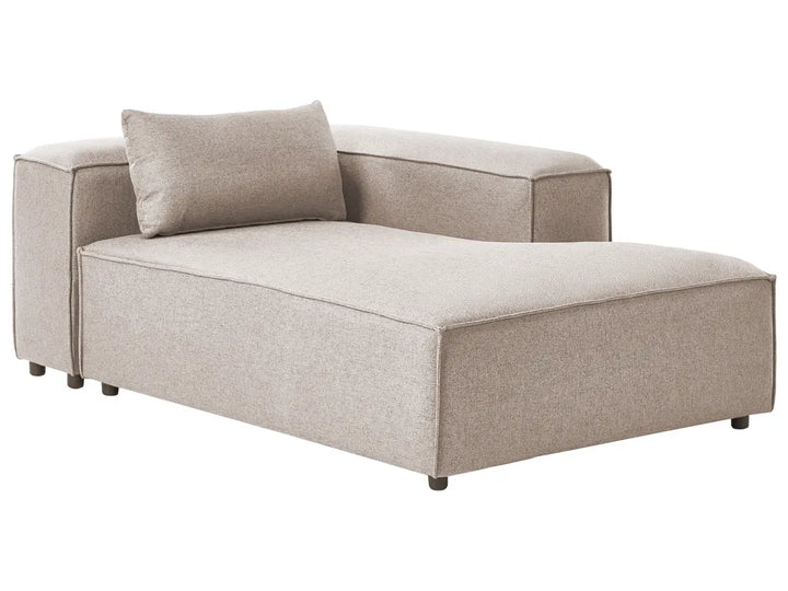 Left-Hand Chaise Lounge Fabric Light Brown Nova