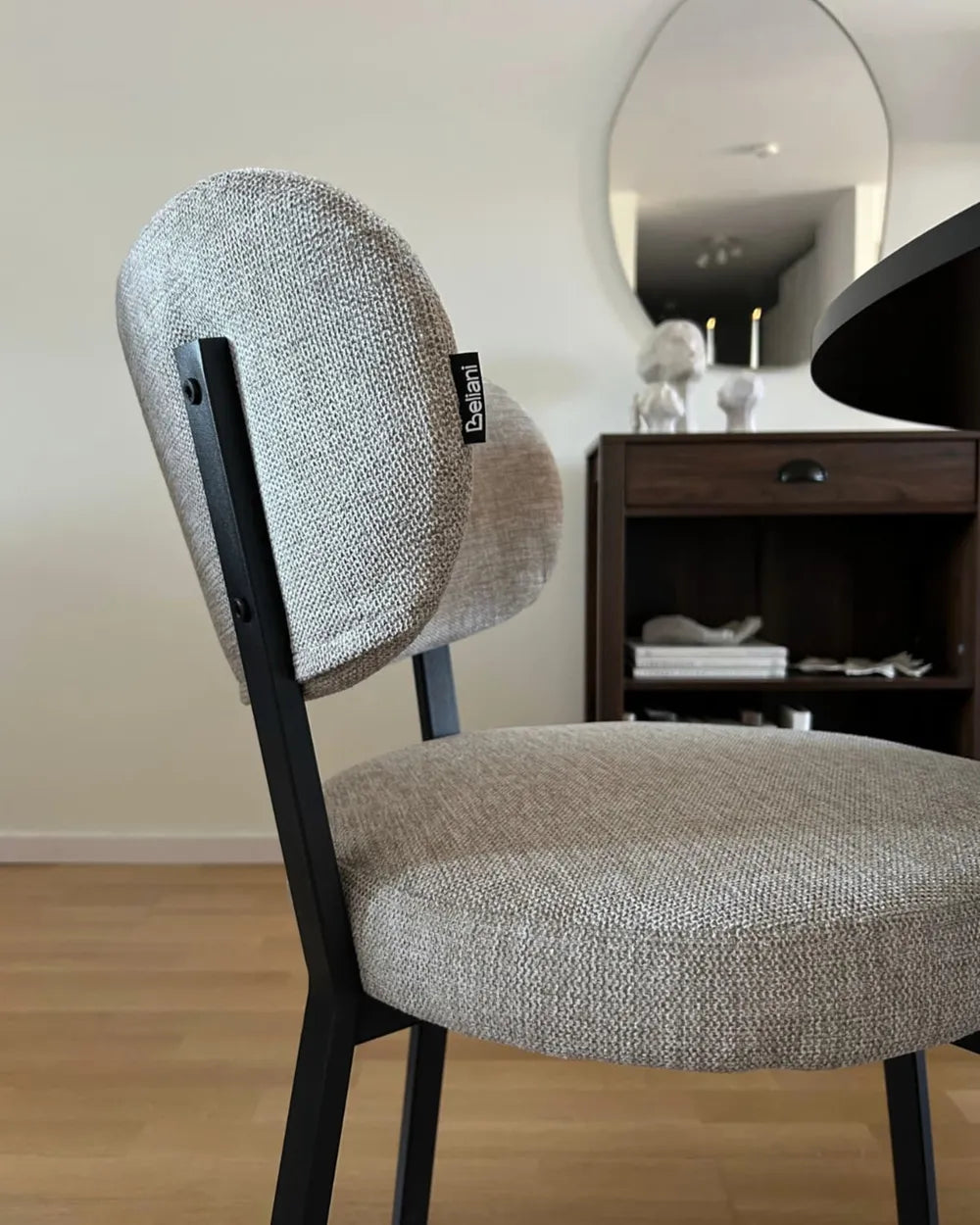 Set of 2 Dining Chairs Fabric Beige Lyra