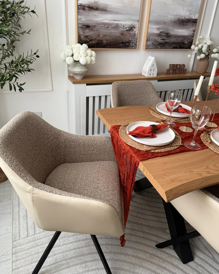 Set of 2 Dining Chairs Fabric Taupe Roan