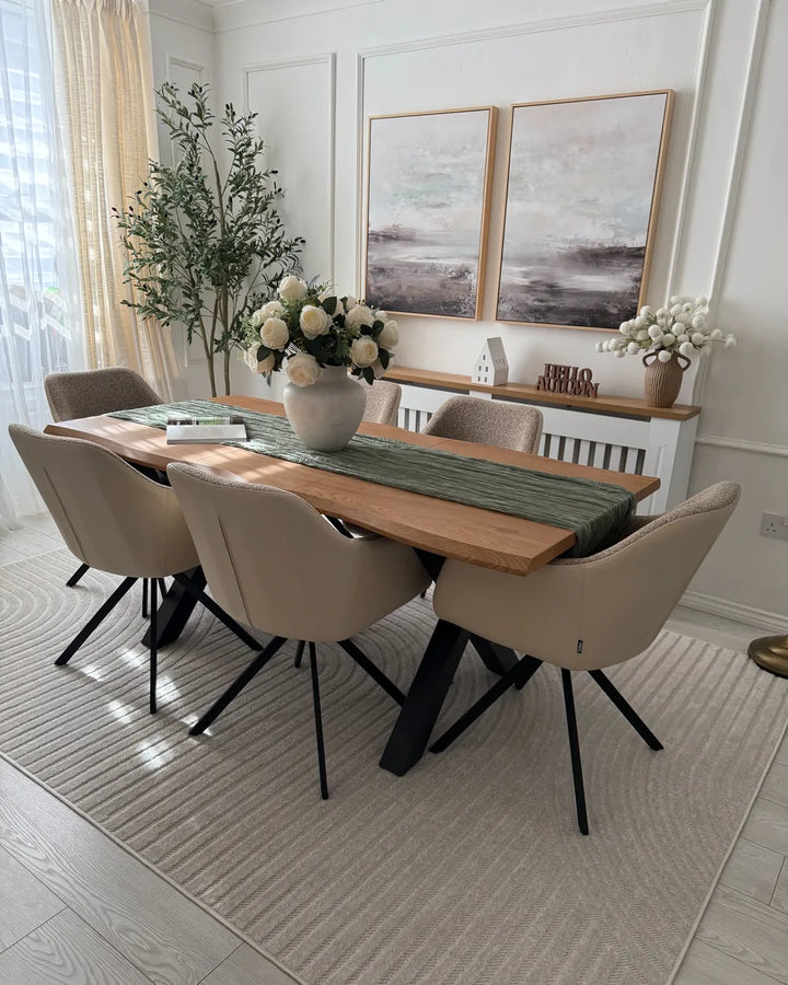 Set of 2 Dining Chairs Fabric Taupe Roan