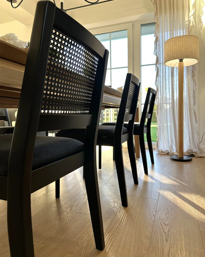 Set of 2 Dining Chairs Wood Black Pip
