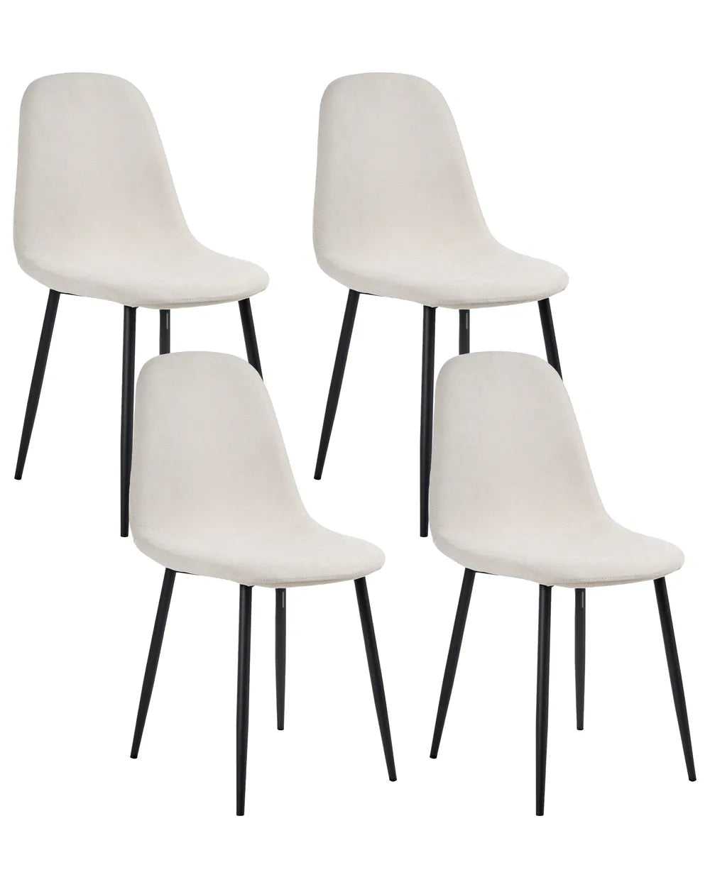 Set of 4 Dining Chairs Fabric Light Beige Tret