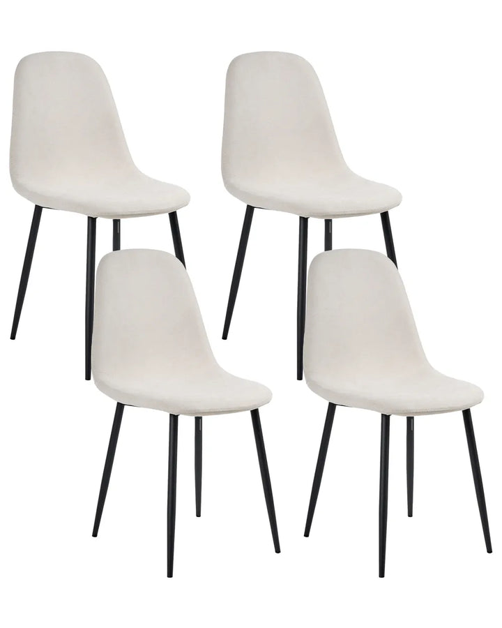 Set of 4 Dining Chairs Fabric Light Beige Tret