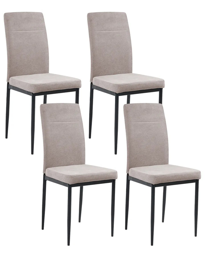 Set of 4 Dining Chairs Fabric Taupe Bree
